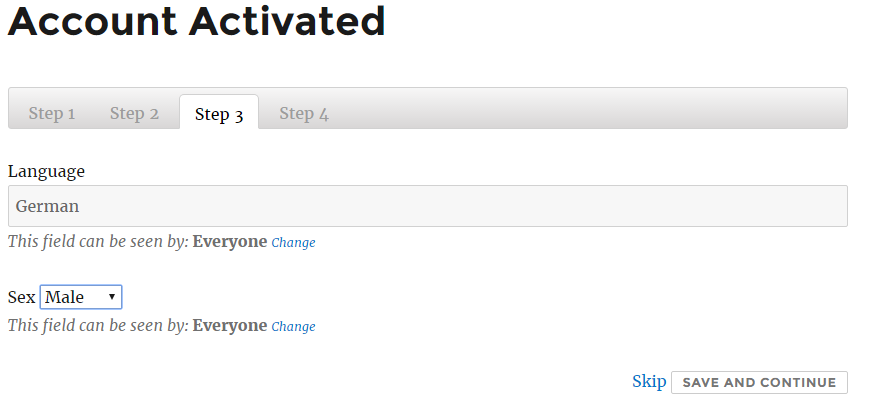 Member can complete the X-Profile fields. Or skip this step.