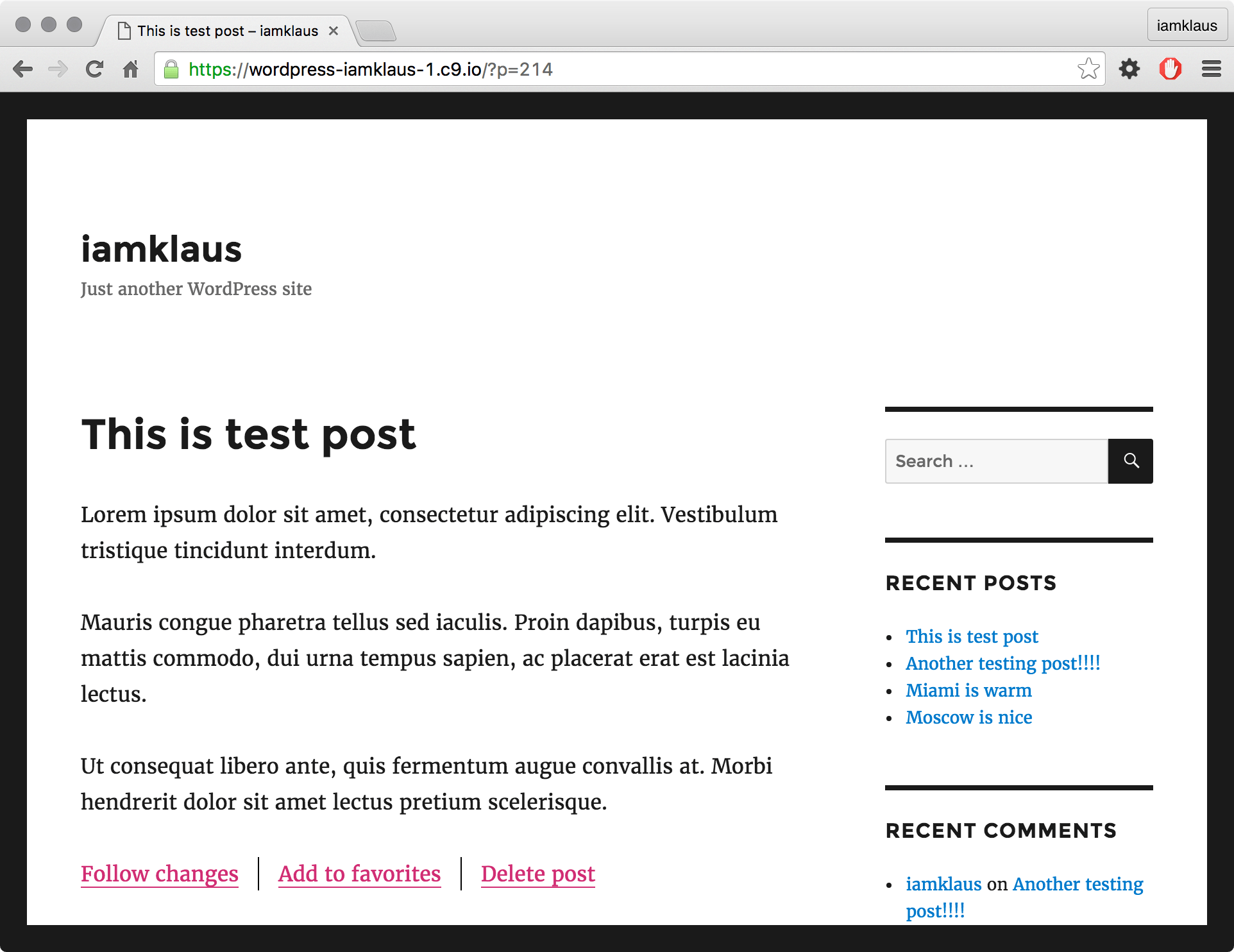 The integration of the AJAX links into to a single post.