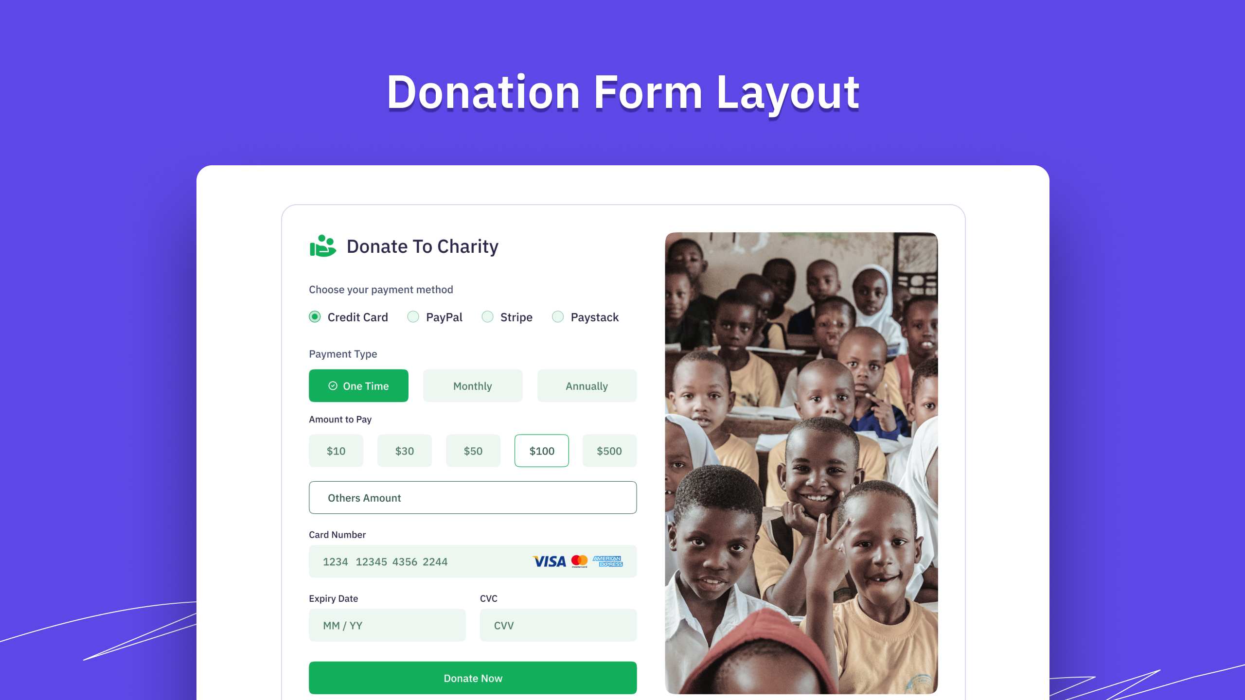 Donation form layout