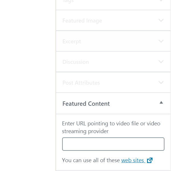 Video post format meta boxes