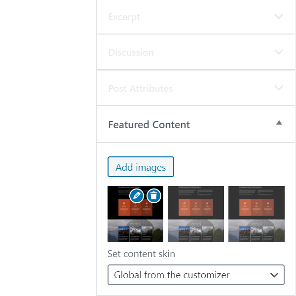 Gallery post format meta boxes