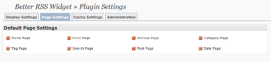 Page Settings where you can select the default pages to show the widget on.