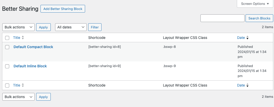 The Better Sharing general settings screen gives you a simple way to enable the CloudSponge Contact Picker and set some global options for the plugin.