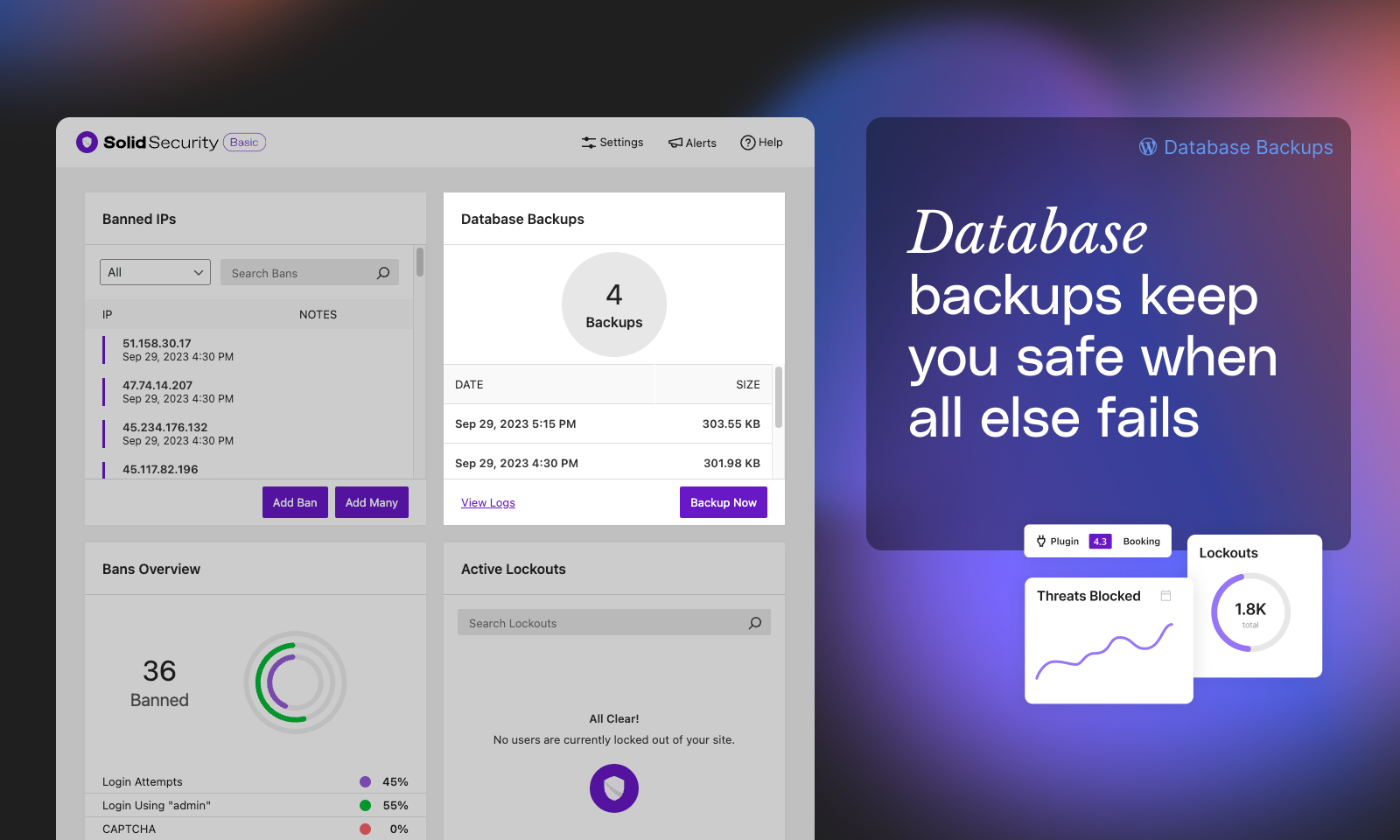 Database backups help you get up and running again when the worst happens