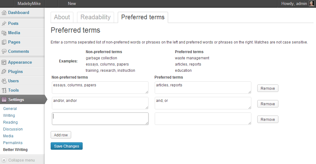 Preferred terms setup