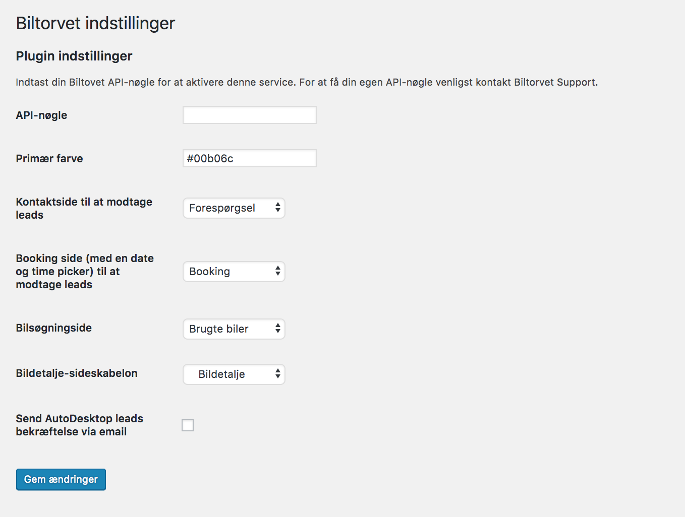 Plugin settings