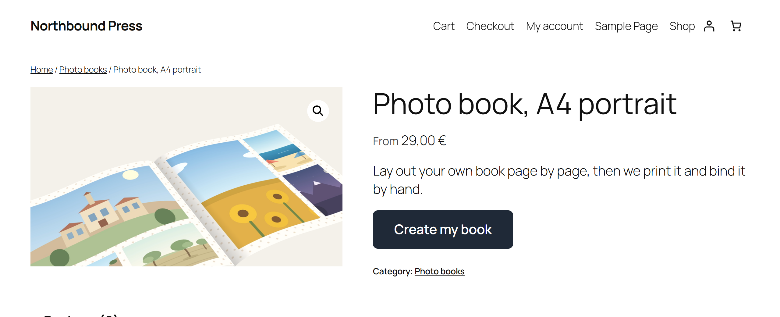 A book product with the editor button in place of the buy button.