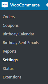 Dashboard Menu.