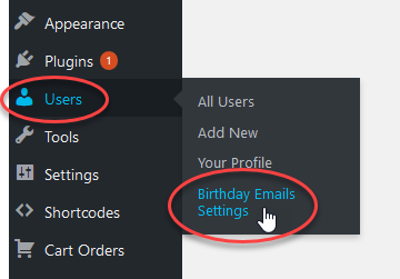 The menu item for the Settings panel.
