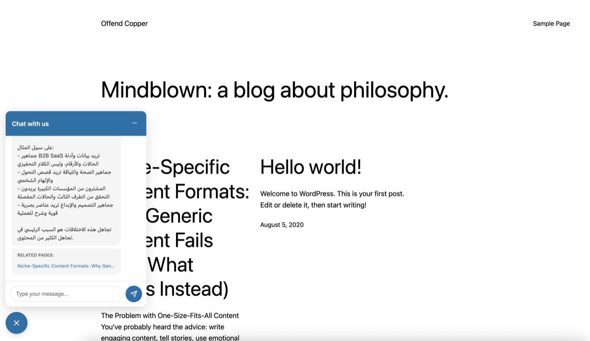 Multilingual support - Chatbot responds in visitor's language (Spanish, Arabic, etc.)