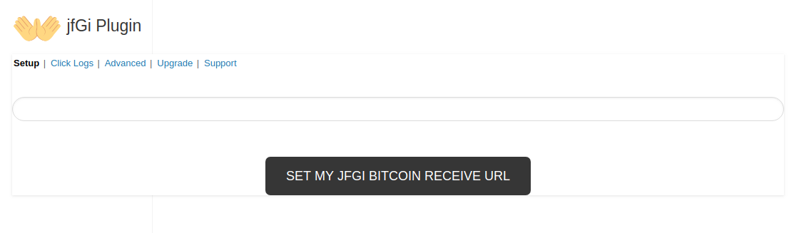 Enter your public Bitcoin receive address here. Once you click 'Set my jfGi Receive URL' your account will be set.
