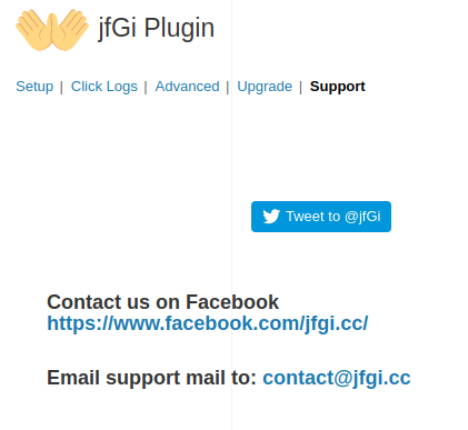 Where to get support for the Bitcoin Address Shortener WordPress plugin by jfGi.cc