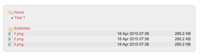 Example folder navigation.