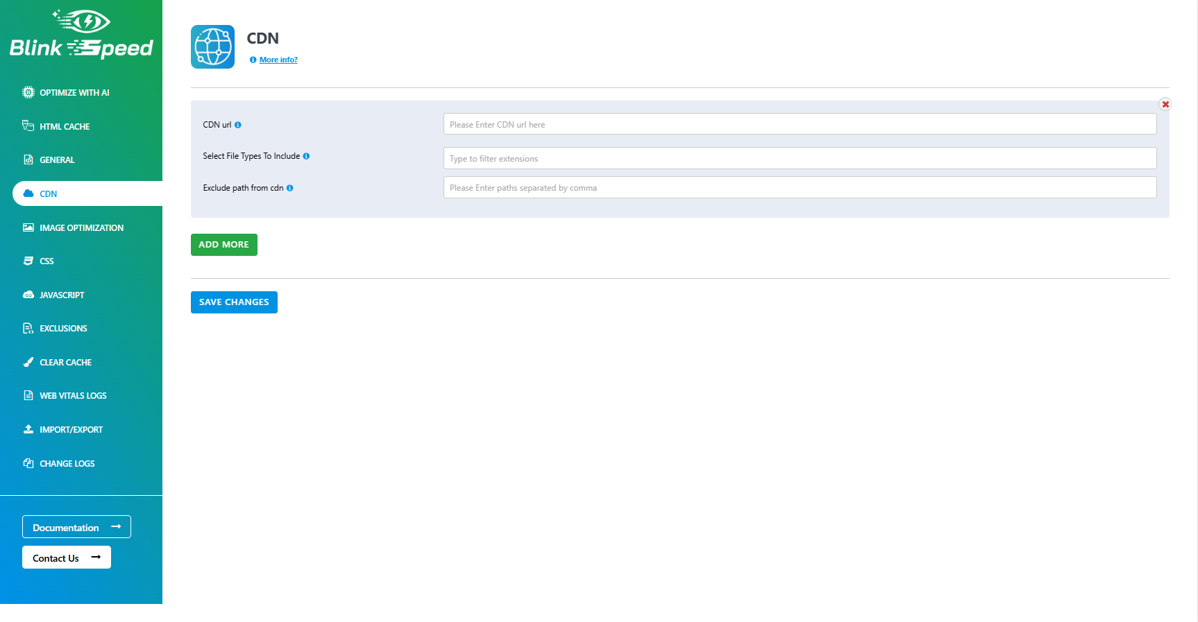 **Exclusions Settings** – Define URLs, file types, cookies, and user agents that should be excluded from caching and optimization, giving you precise control to avoid conflicts with sensitive pages such as checkout, cart, and logged‑in user areas.