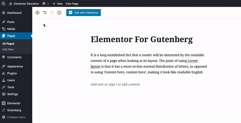 Adding Elementor Library block into Gutenberg