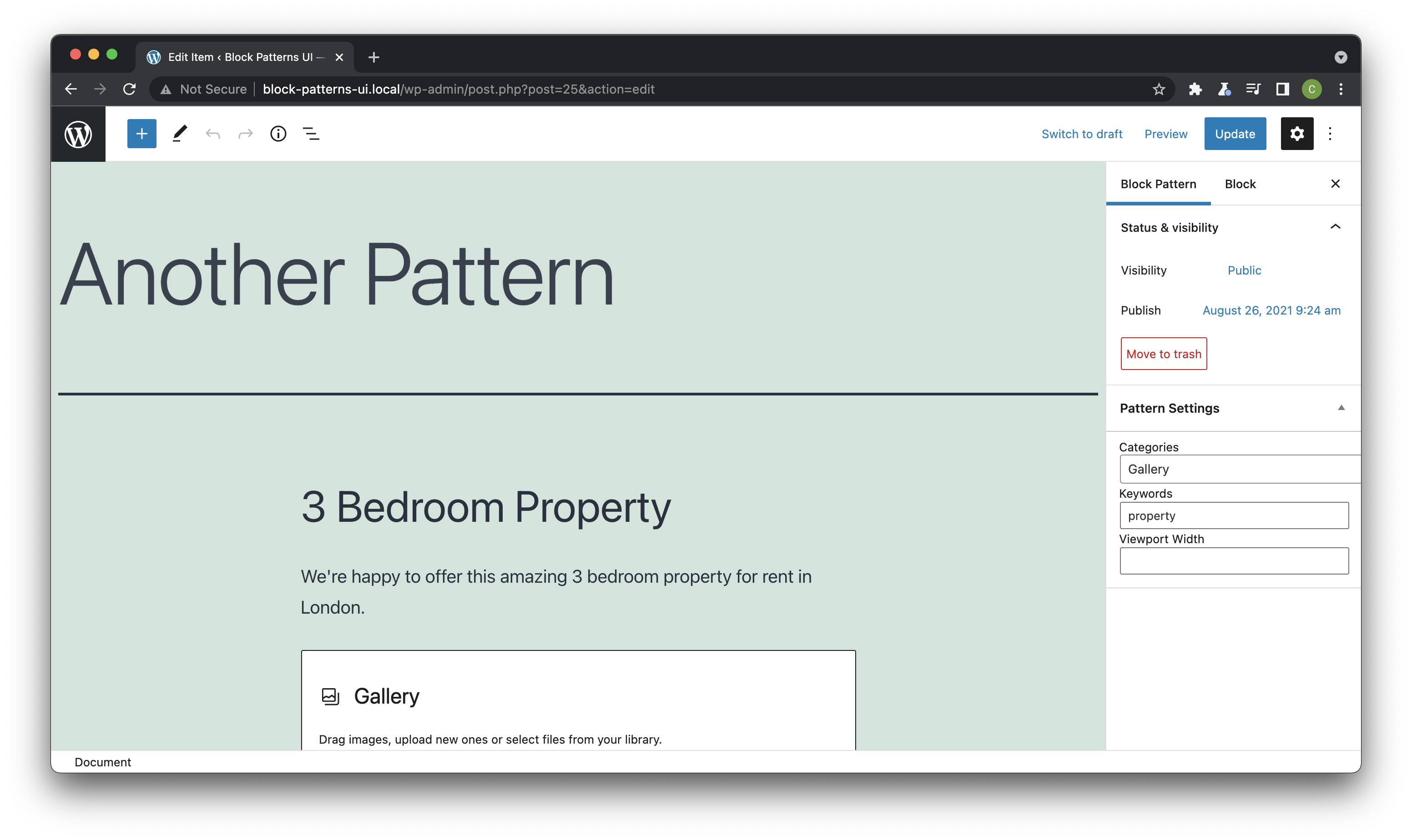 Easily build and edit your patterns using the Block Editor
