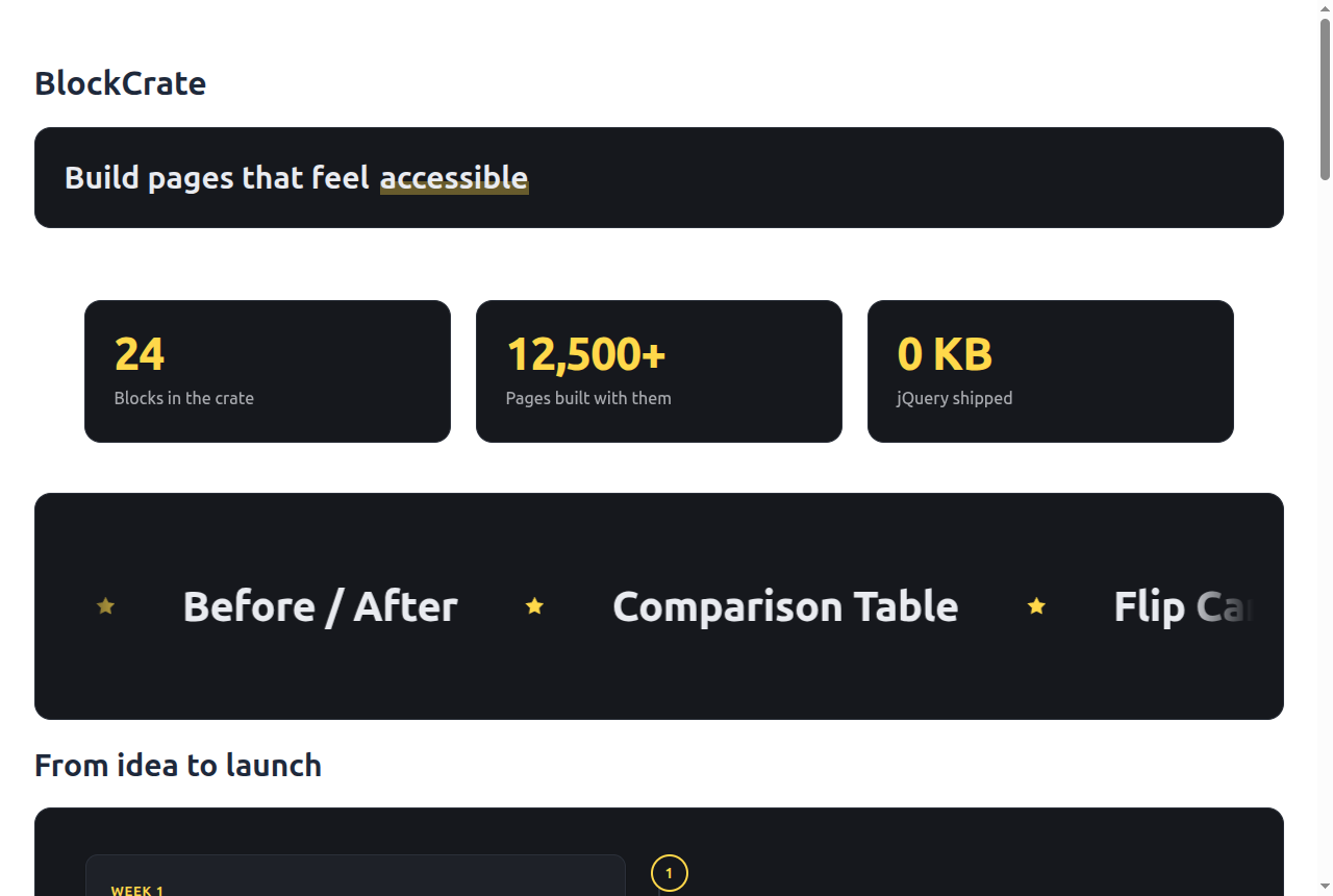Animated Headline, Number Counters and a Marquee in the Midnight style.
