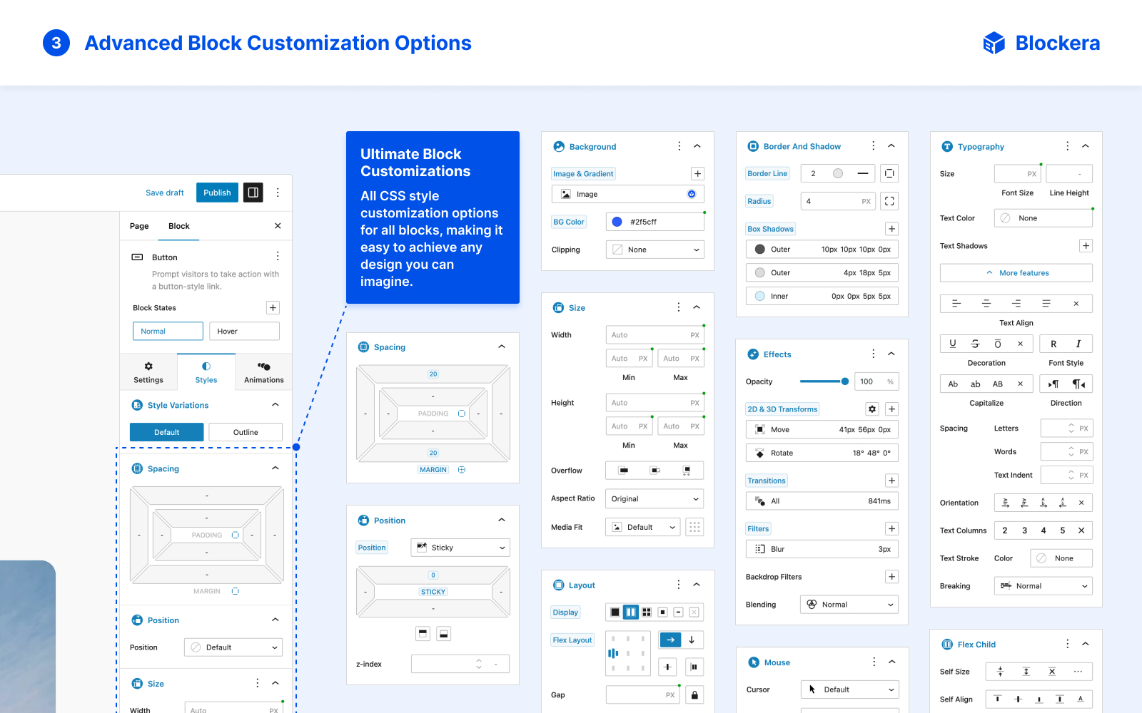 Advanced Customization Options for All Core Blocks