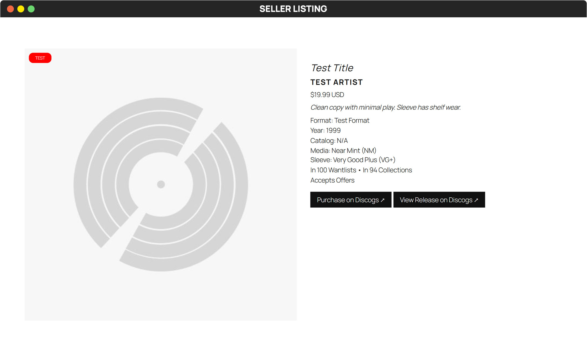 Editor preview of dynamic single Marketplace listing, populated via URL parameters or custom meta field