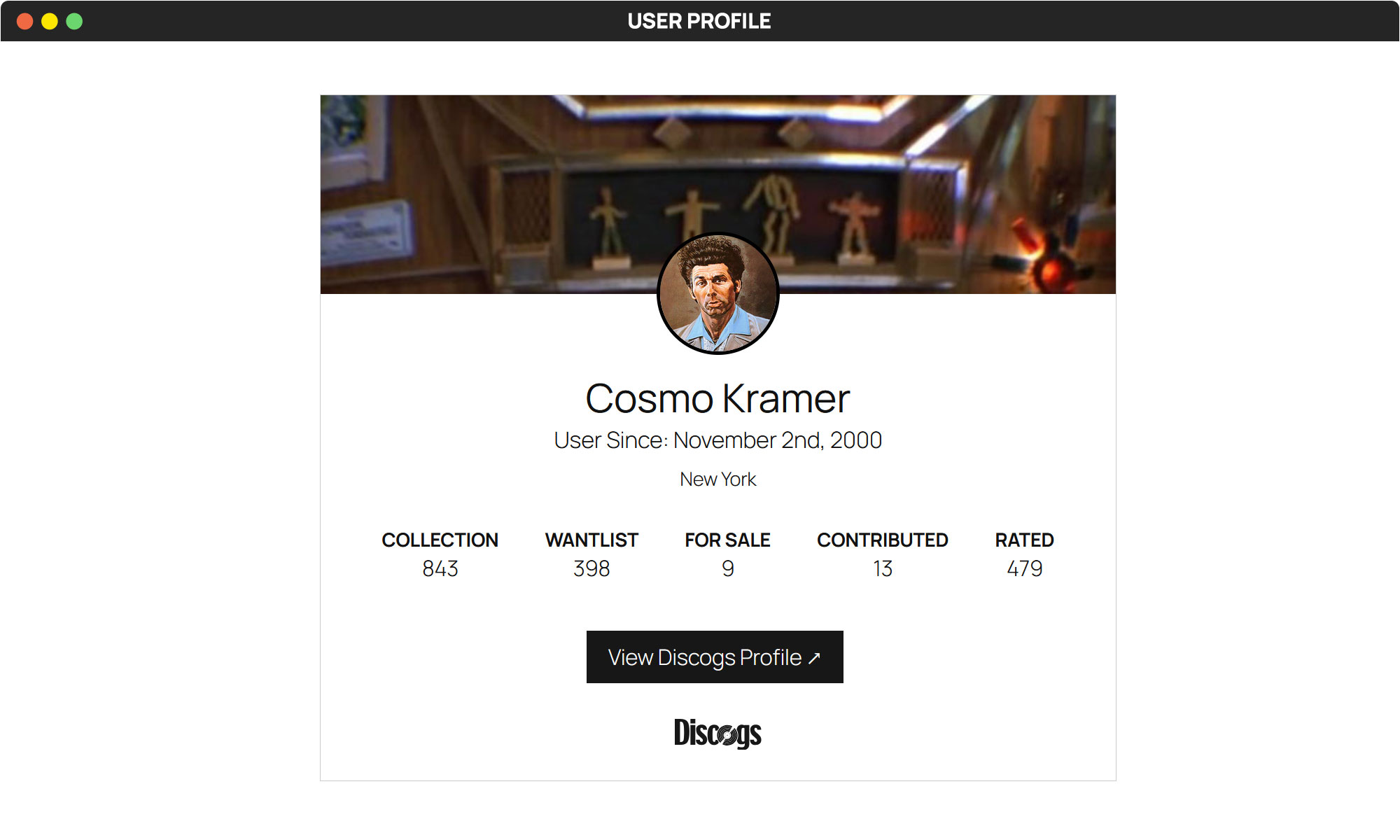 Customizable, realtime display of your profile information, including choice of stats from your account in responsive columned layout