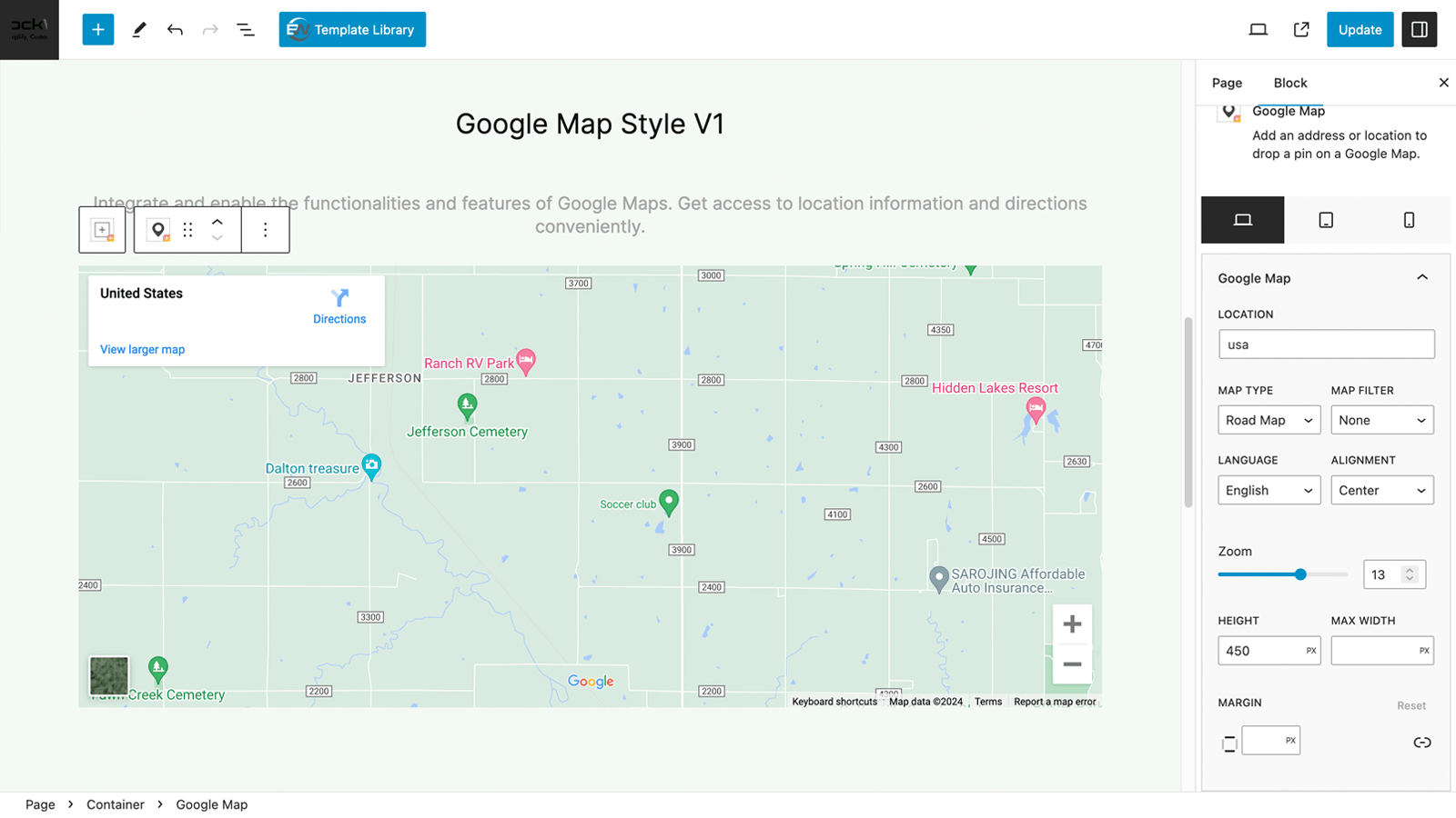 Google Map WordPress Block