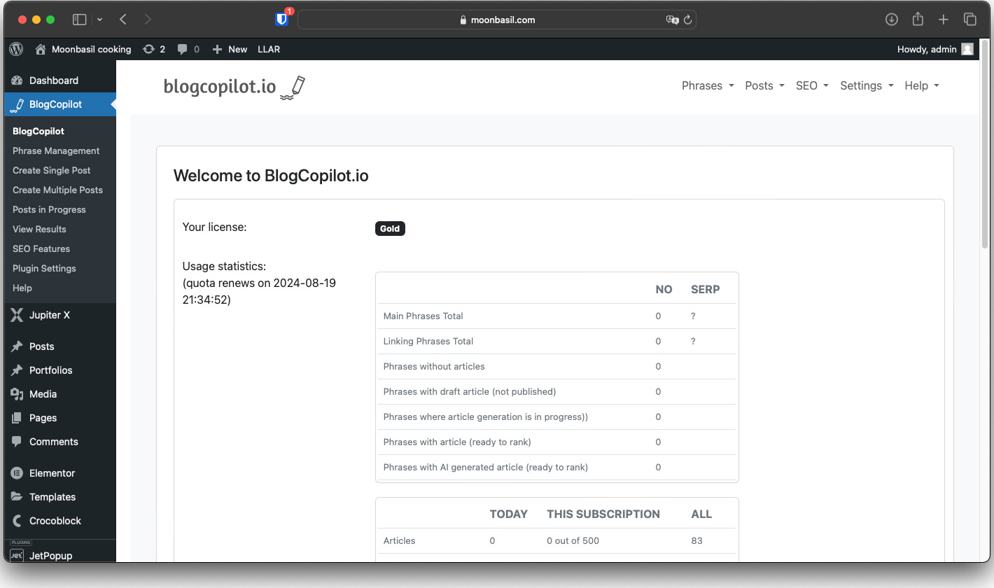 Interface for generating multiple topics at once.