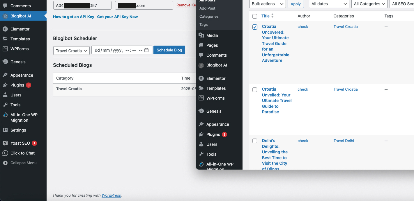 Instant blog creation using the "Fetch Now" button