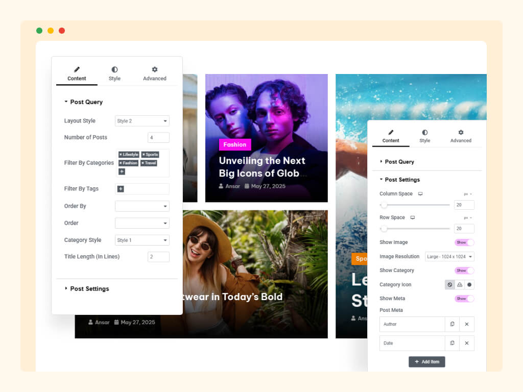 Blog News Elementor - Posts Lists