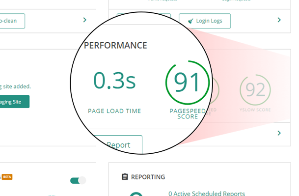 Check the Performance Speed of your website from the BlogVault dashboard.