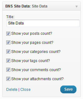 The options panel as it appears in default.