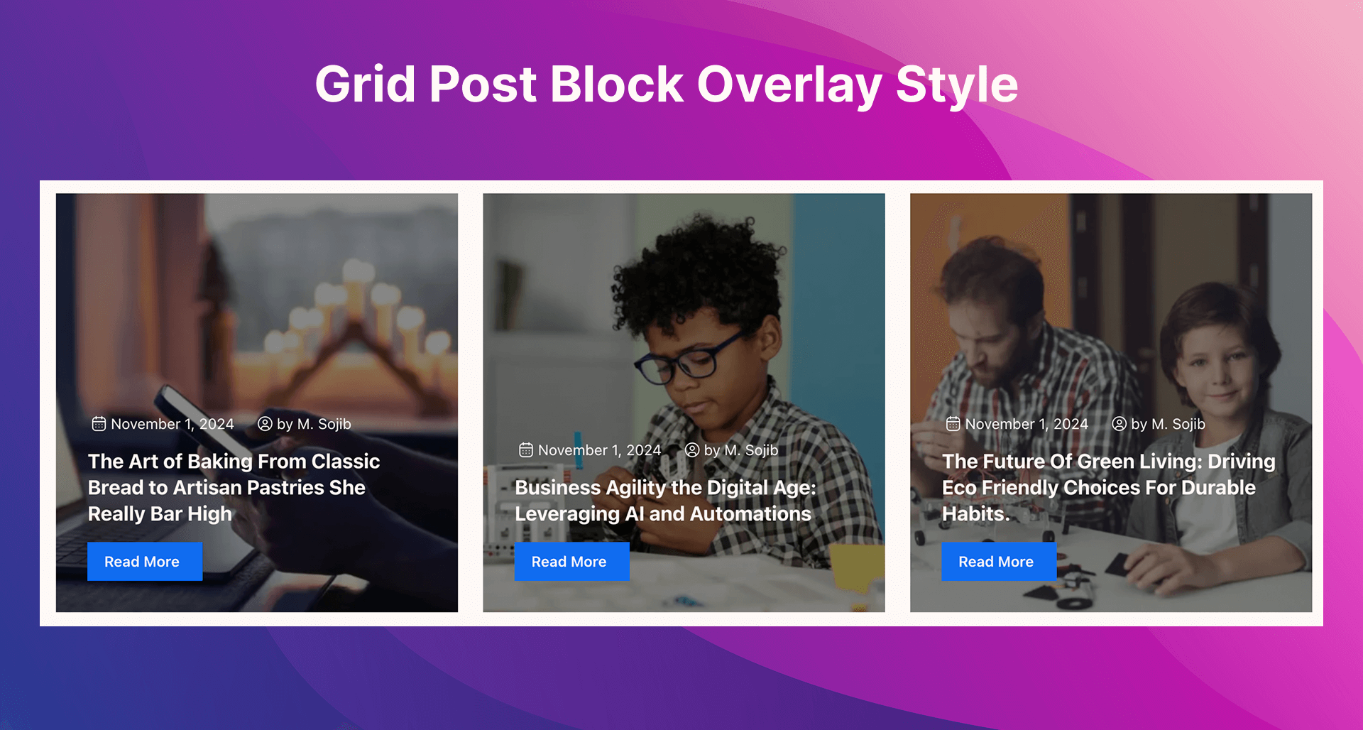 Block settings panel showing customization options