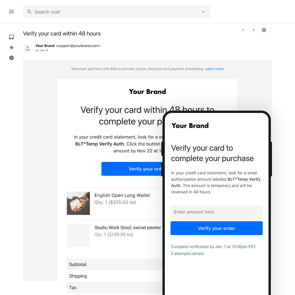 Secure checkout and payment processing