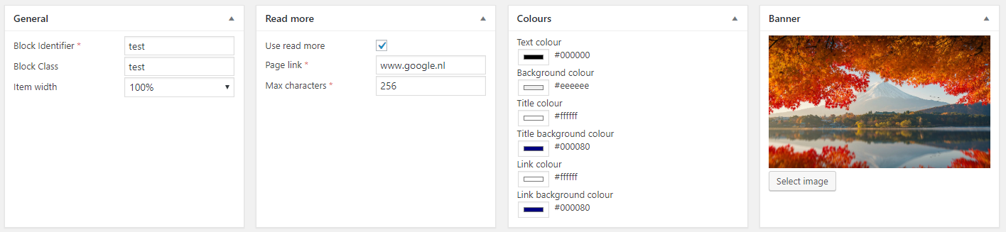 Showcase of all the options the plugin has to offer
