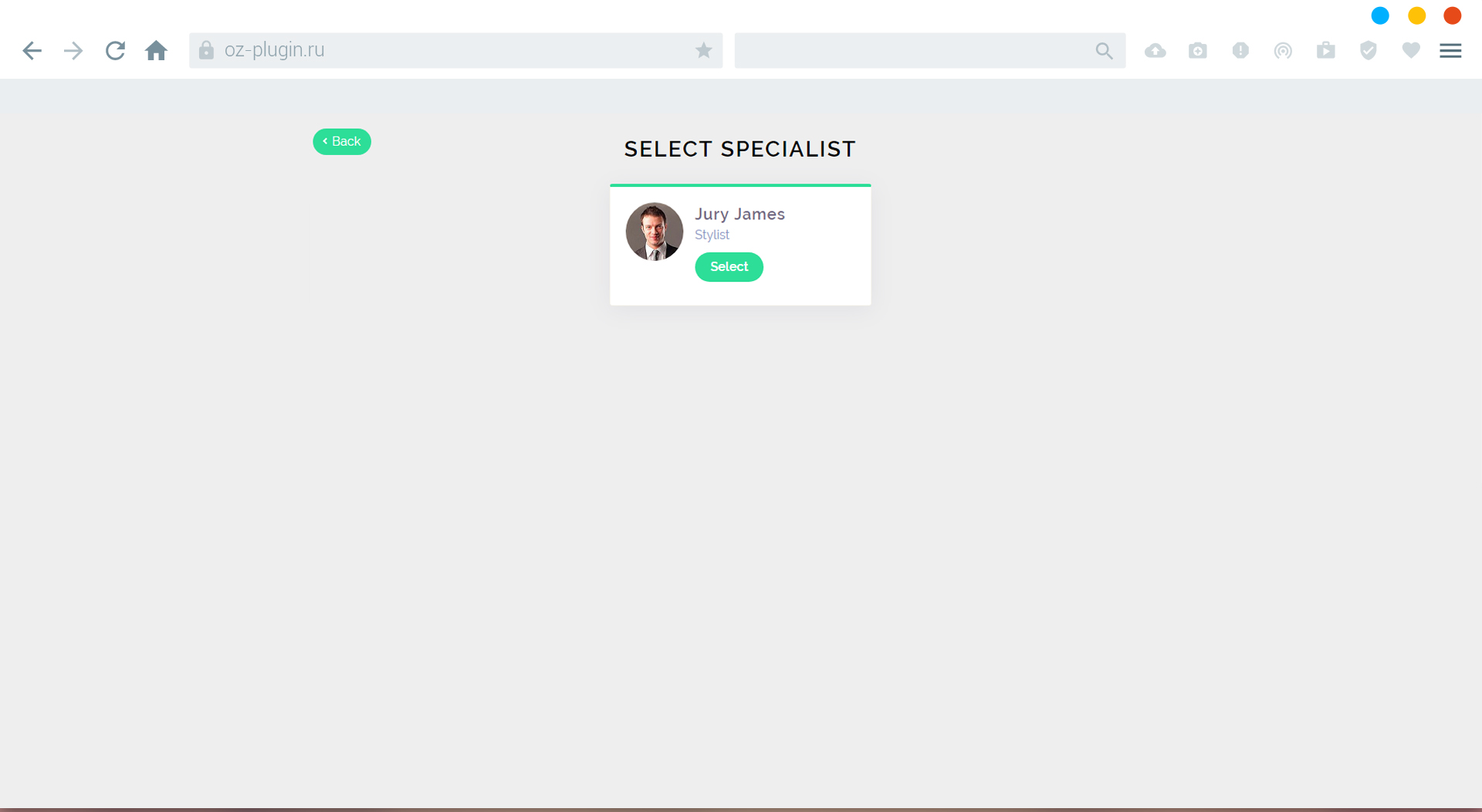 First step plugin. Select specialist