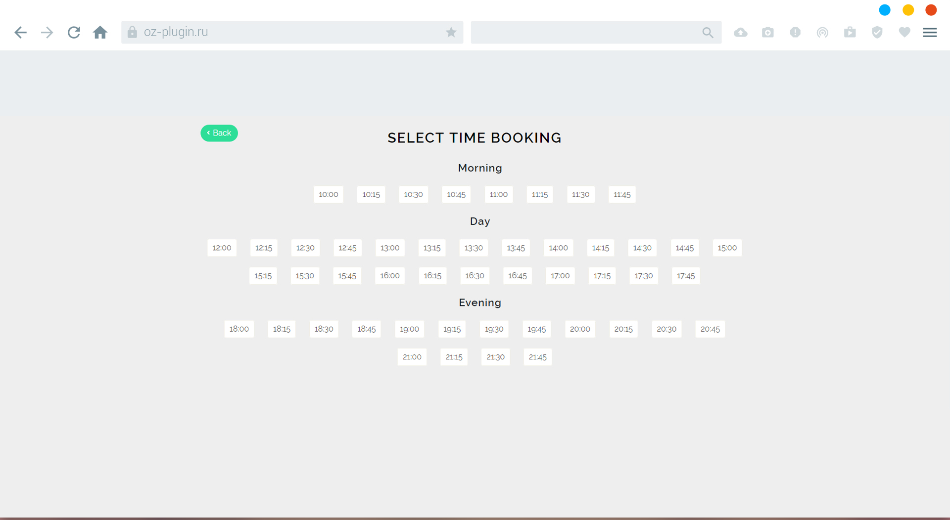 Third step. Select time