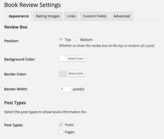 Settings - Appearance