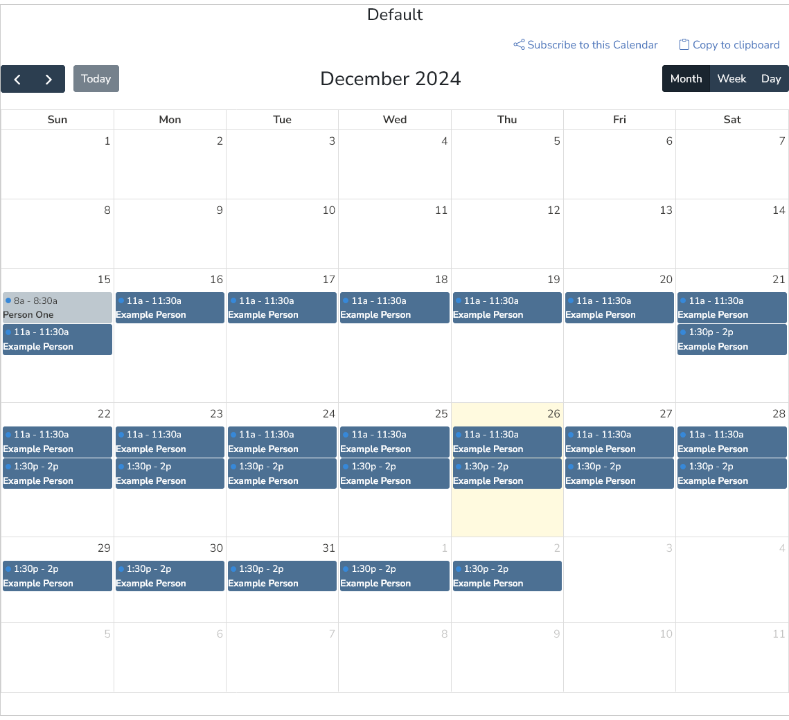 Calendar View