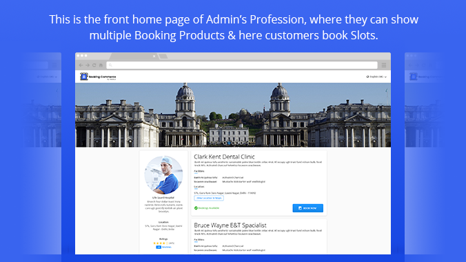 **Booking Widget on Page** - Screenshot of the booking widget as it appears on the selected page.
