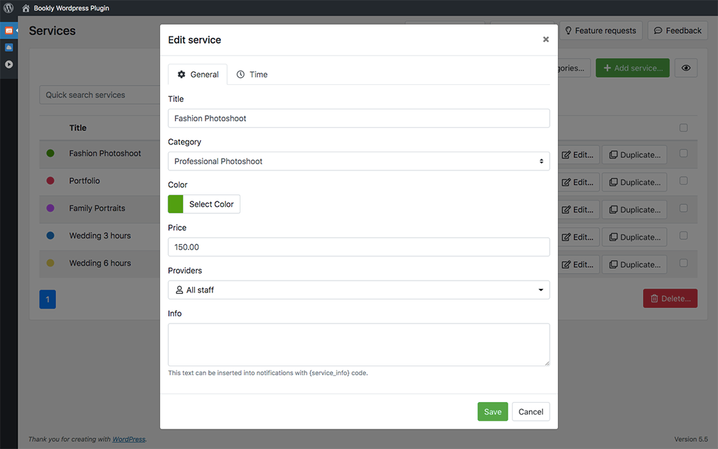 Booking process for customer