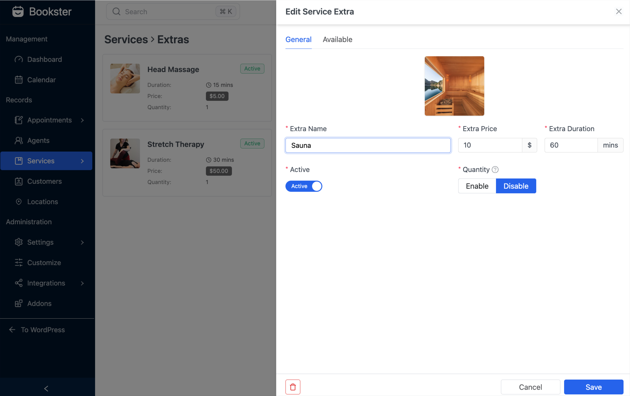You can add complimentary or paid services