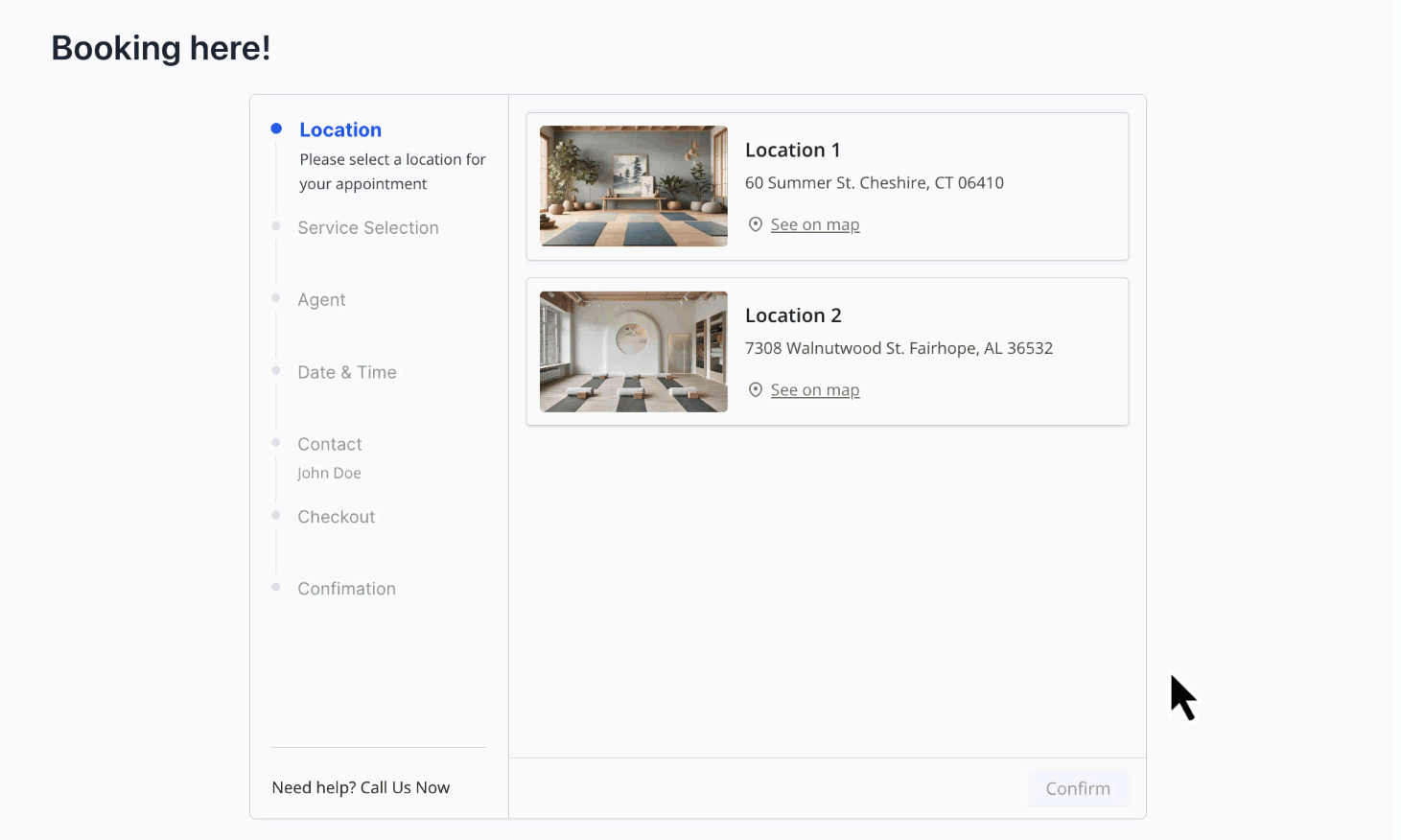 Customers choosing service extras in a step of the booking process