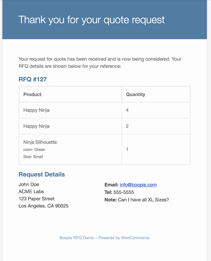 Set terms, expiration, and pricing for proposal from rfq