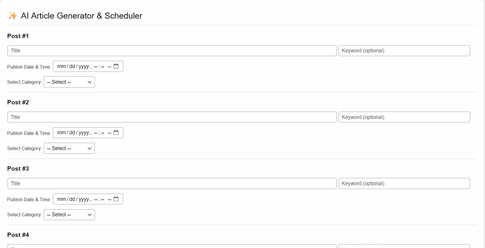 AI content generator and schedular