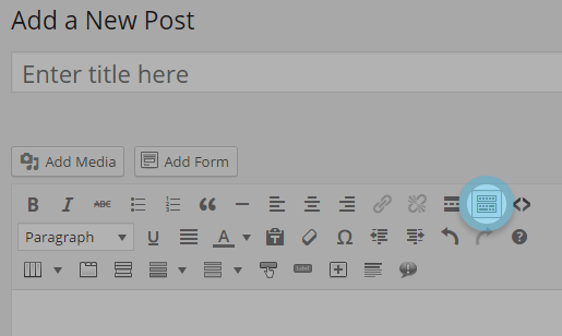 Enable the Bootstrap Shortcodes icons by toggling the Advanced Editor Toolbar.
