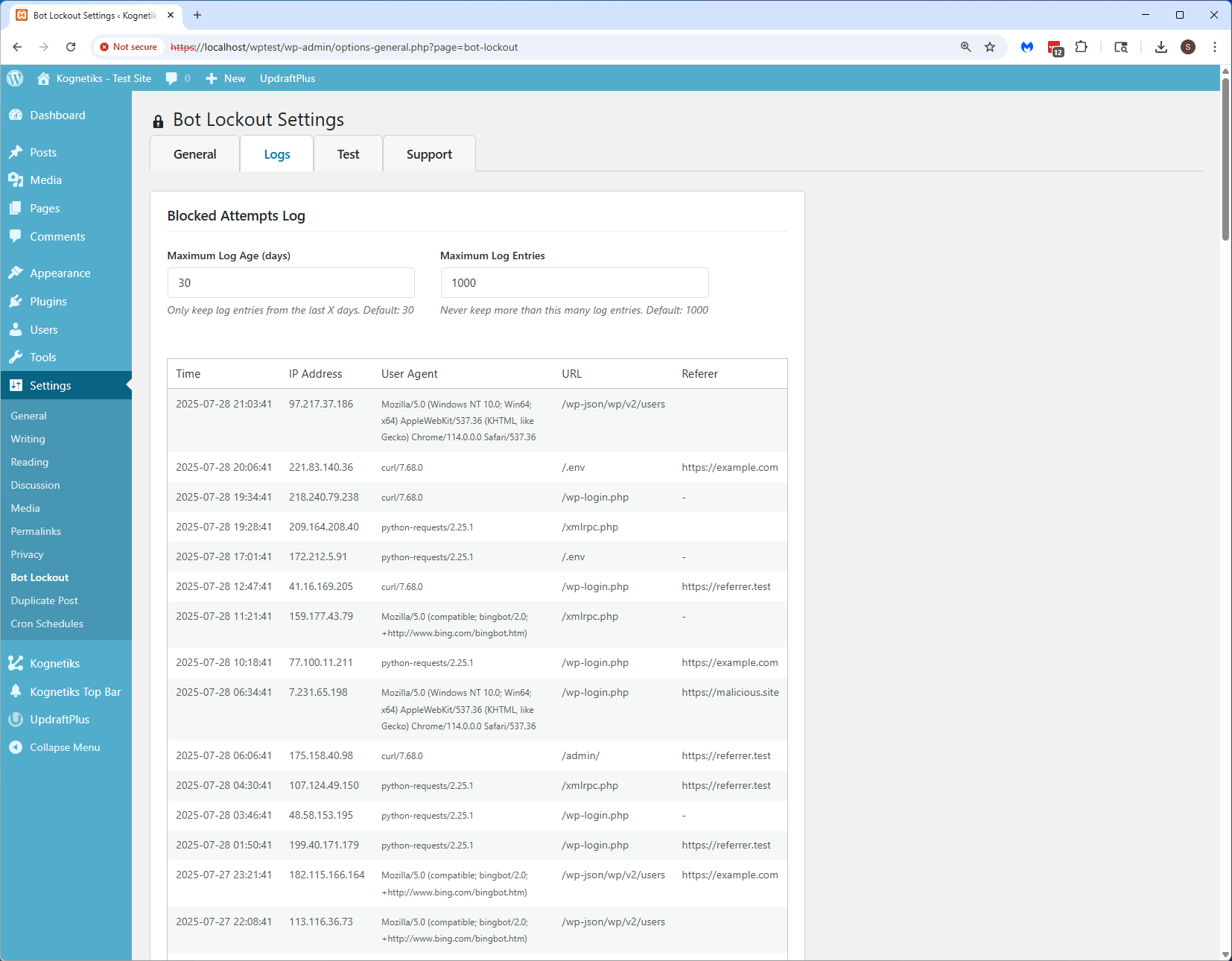 Blocked Attempts Logs