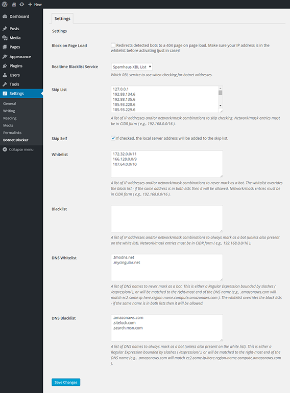 The admin interface.