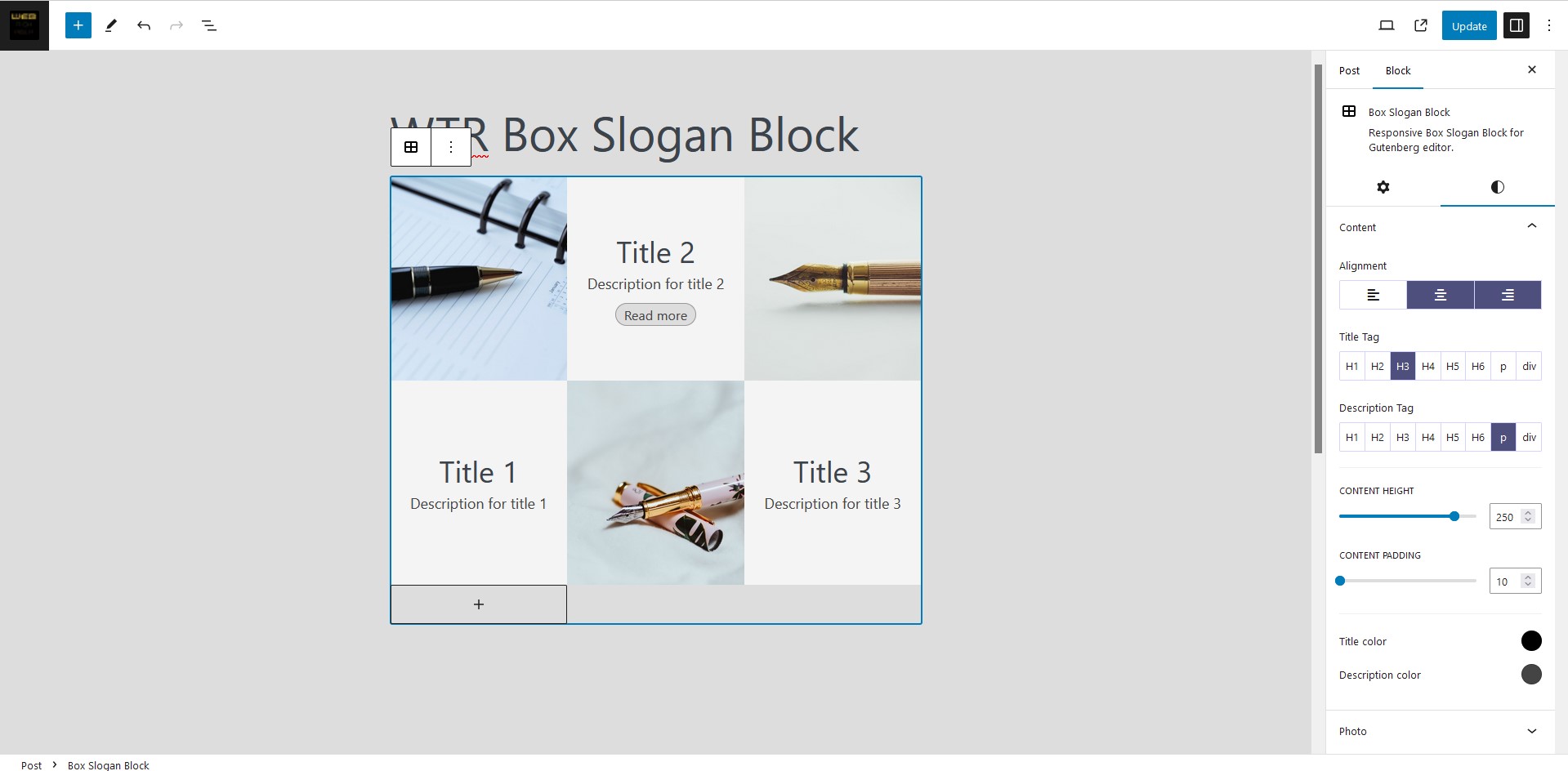 Box Slogan Block with Styles tab. screenshot-2.jpg