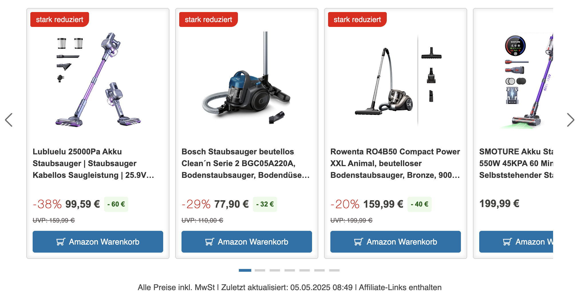 Boxyfy settings page: Configure Amazon price updates, product rankings, and appearance settings.