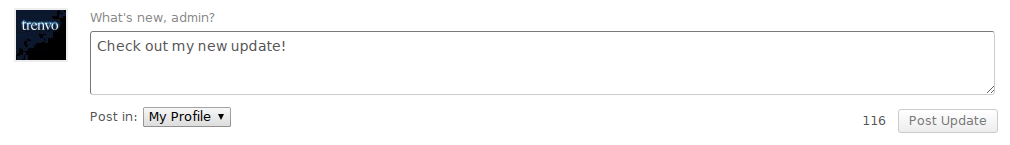 The plugin in action on the default activity form