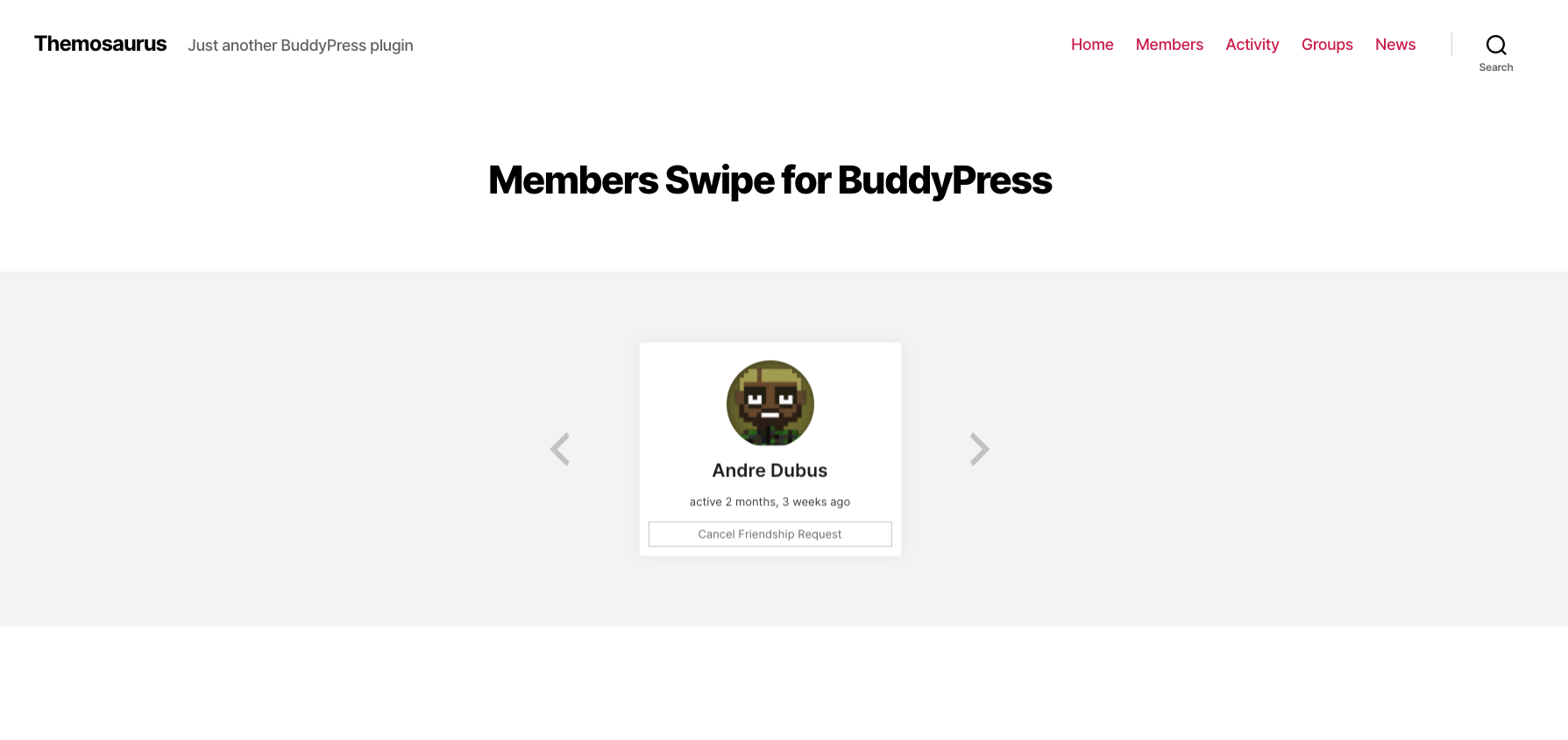 Member swipe in a WordPress page